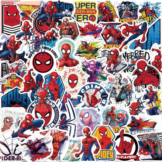 50Pcs Spiderman Stickers for Kids,Personalized Kids Stickers for Water Bottle, MacBook, Car, Bumper, Luggage, Laptop,Waterproof Vinyl Aesthetic Stickers for Adults Teens Boys Girl