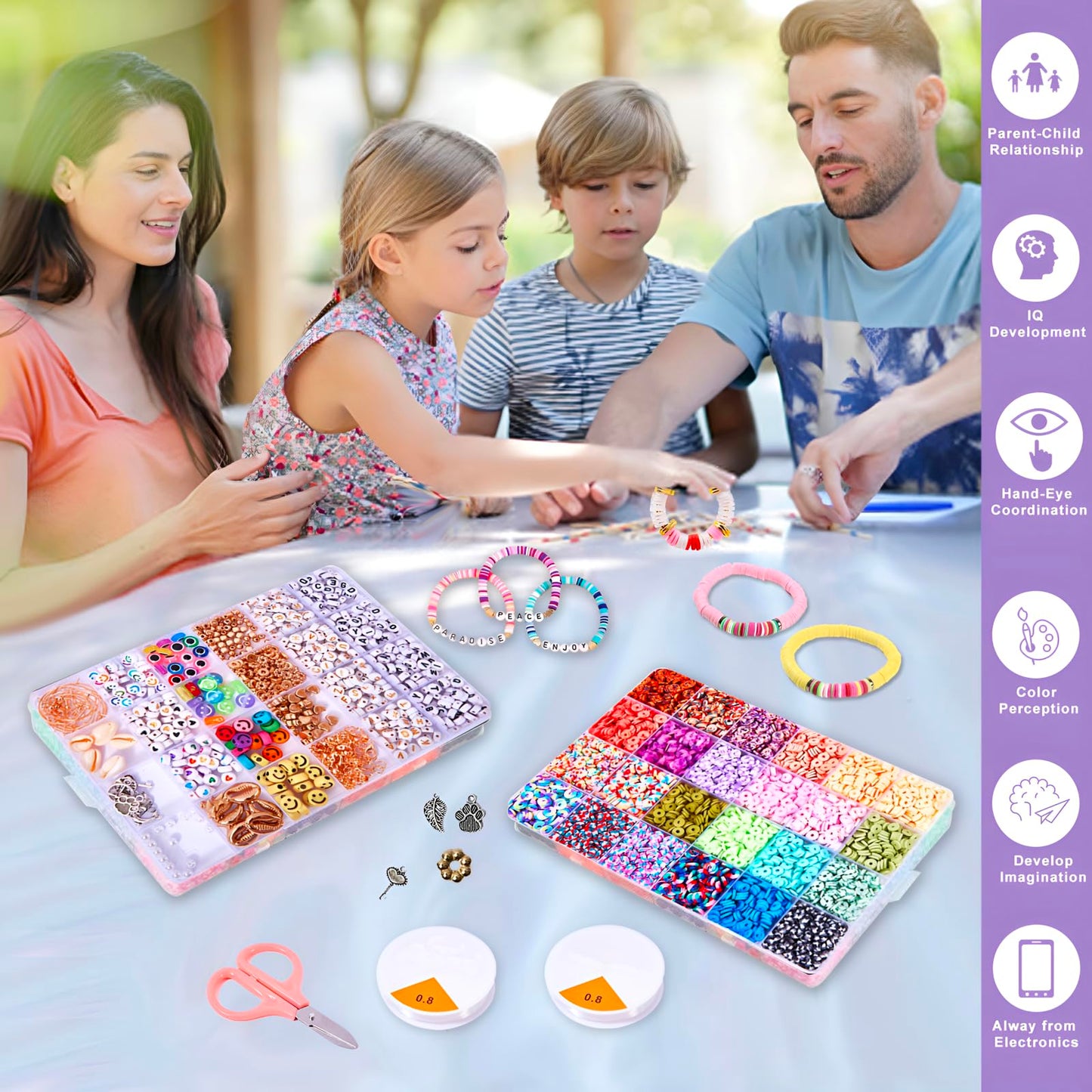 16000 Pcs Premium Clay Beads Bracelet Making Kit with Accessories, Make Friendship Bracelets with 96 Vibrant Colors of Heishi Beads, DIY Jewellery Making Kit Gift for Kids Teen and Adults