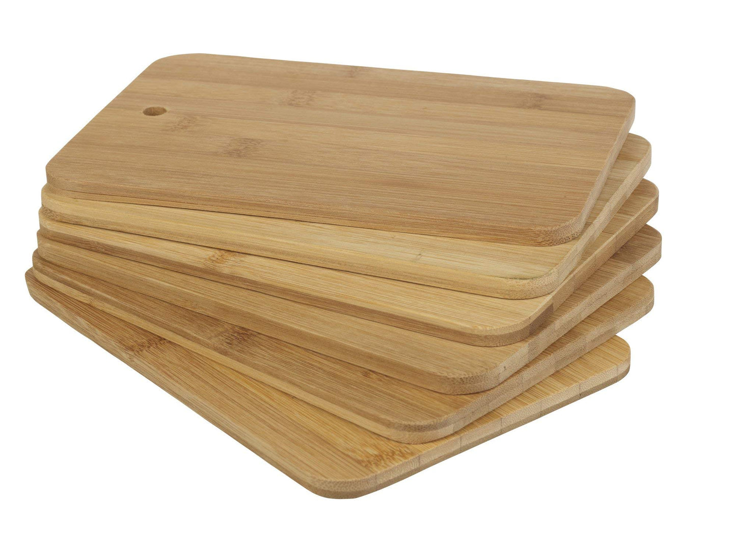 6 Piece Multi Purpose Bamboo Chopping Board Set with Display Stand