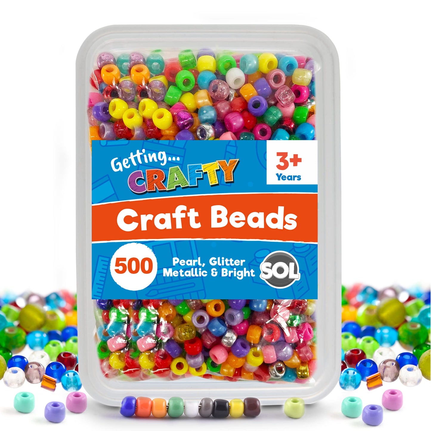 500Pcs Pony Beads | Beads for Jewellery Making | Kandi Beads | Hair Beads for Braids | Small Plastic Beads | Beads for crafting | Colourful Beads | Rainbow Craft Beads for Kids | Beads for Crafting