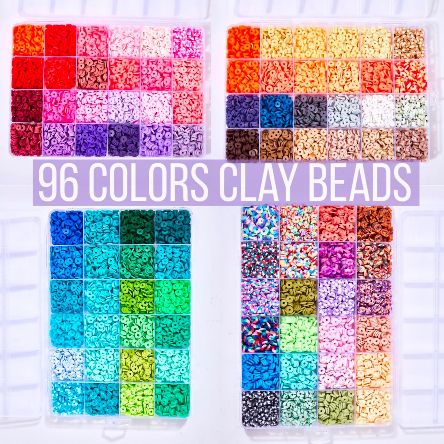 16000 Pcs Premium Clay Beads Bracelet Making Kit with Accessories, Make Friendship Bracelets with 96 Vibrant Colors of Heishi Beads, DIY Jewellery Making Kit Gift for Kids Teen and Adults