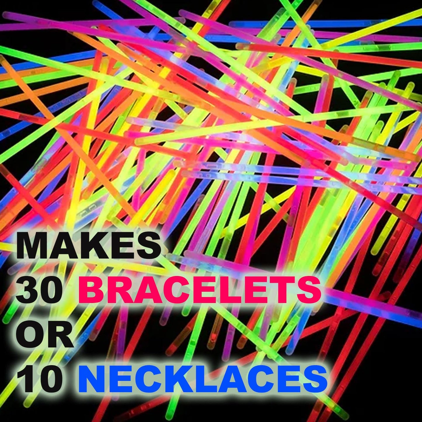 30 Piece Set of Glow Sticks - Assorted Brightly Coloured Party Sticks for Adults and Children, Neon UV Accessories, 20.3cm / 8", Glow in the Dark Lights, Party Games (30 Pieces, 8'' Glow Sticks) 30 Pieces, 8'' Glow Sticks