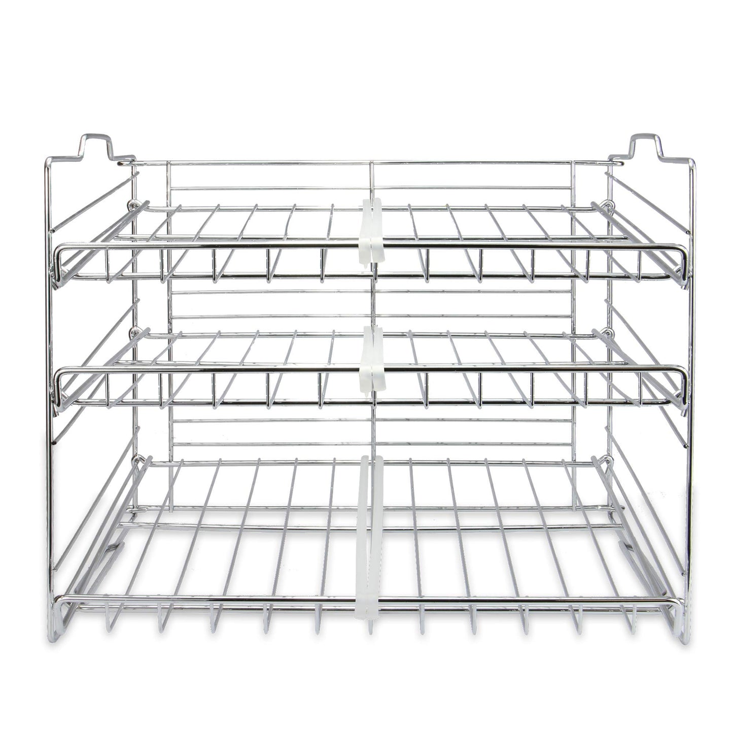 3 Tier Tin Can Rack | Kitchen & Pantry Cupboard Organiser | Canned Food & Tin Storage | Stainless Steel Wire Rack | 6 Divider Shelf Organisers | M&W