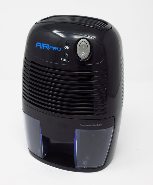 500ml Black AirPro Mini Compact Air Dehumidifier for Home, Kitchen, Bedroom, Bathroom, Caravan etc.