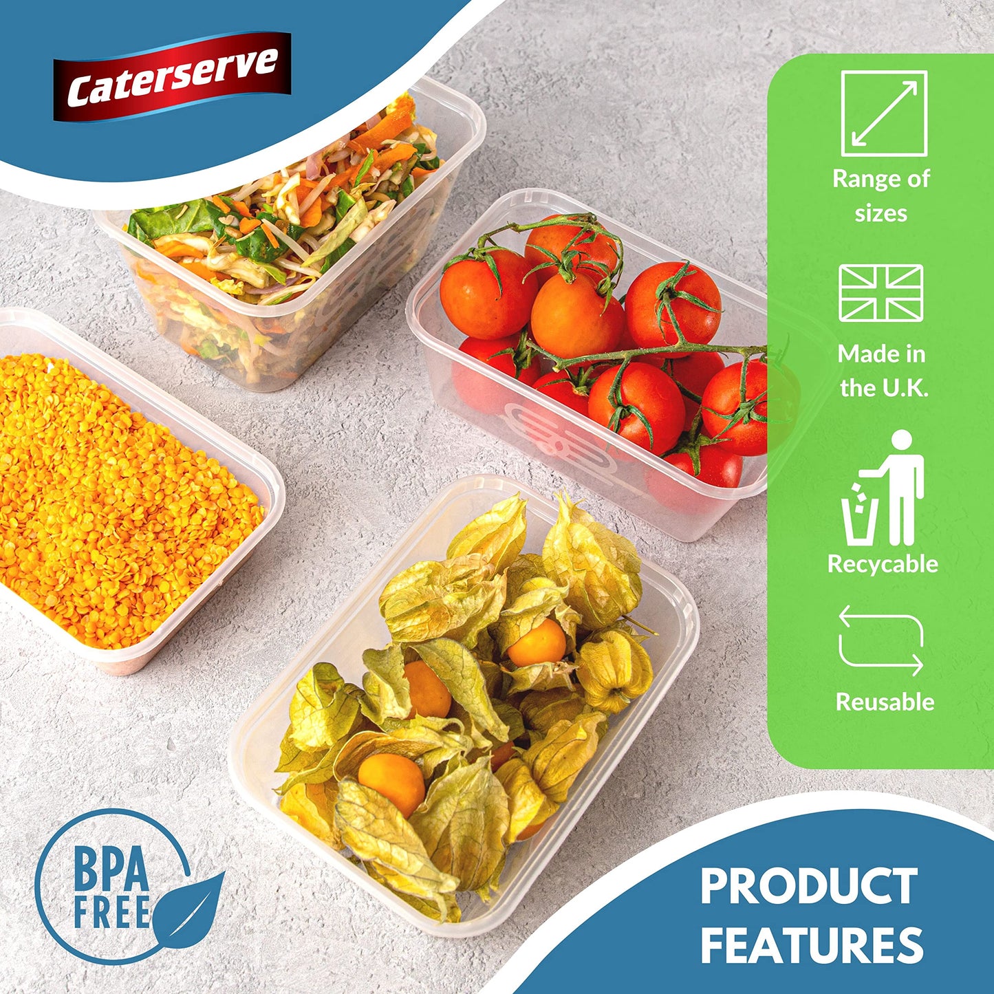 25 Pack Reusable Plastic Containers with Lids (500ml) for Food Storage & Meal Prep - Microwave & Dishwasher Safe, BPA-Free & Recyclable 25 - 500CC