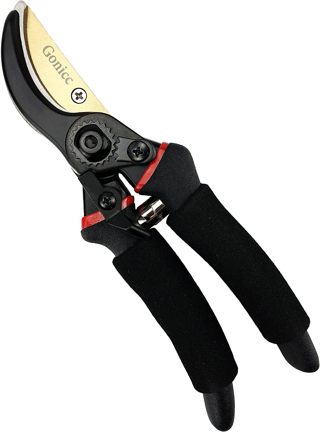 8" Professional Secateurs Premium Titanium Bypass Pruning Shears (GPPS-1003), Hand Pruners, Garden Clip, Hedge Shears(Gold)